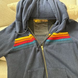 Aviator Nation 5 Stripe zip up Navy